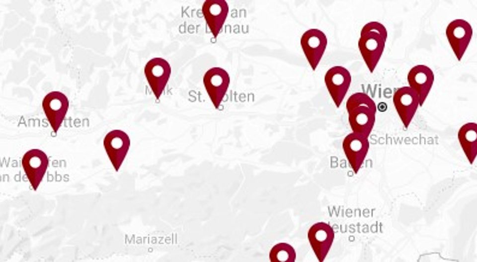 Österreichkarte Standorte Verkehrscoaching